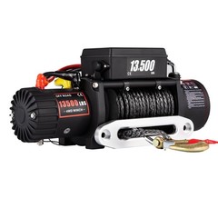SIHAO 13500LBS 12V Electric Winch 92FT Synthetic Rope For Truck ATV Off Roads 8