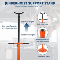 2 Ton Engine Hoist Lift Cherry Picker with 3/4Ton Underhoist Support Stand Combo