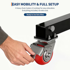 Garvee 1 Ton Adjustable Gantry Crane 2200 lbs Black Portable Shop Hoist