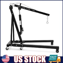2 Ton Engine Hoist ,Heavy Duty Hydraulic Cherry Picker Shop Crane with 6 Casters