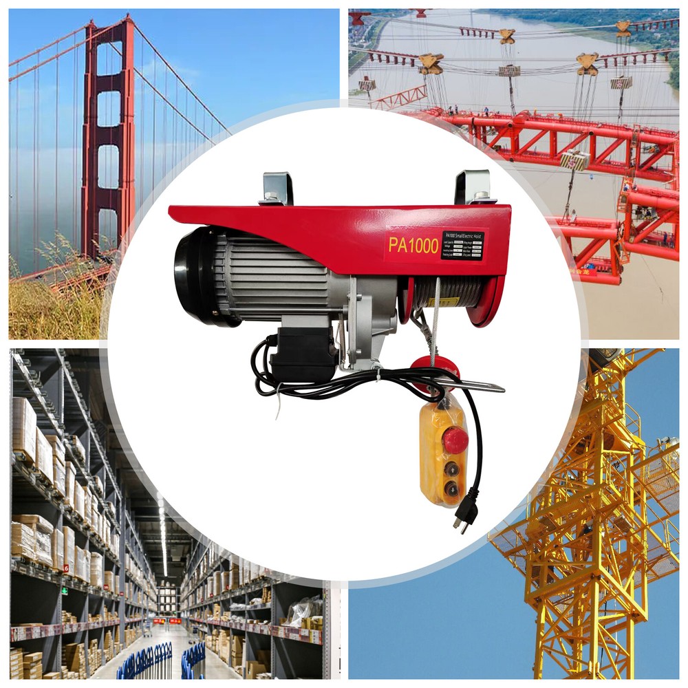 1T 2200LBS Electric Wire Cable Hoist Winch Crane Lift & wired Remote Control NEW