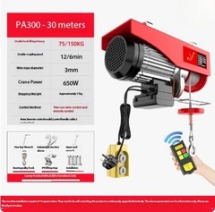 Wireless Remote Control 220V Compact Hoist for Domestic Use, 1-Tonne Capacity