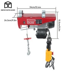 440LBS Miniature Electric Hoist with 14ft Remote Control & Single/Double Slings