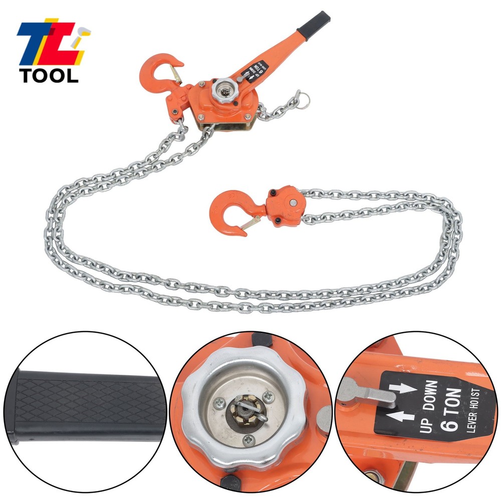 6Ton/13200LB Capacity Alloy Steel Lever Block Chain Hoist 10ft G80 Ratchet Hoist