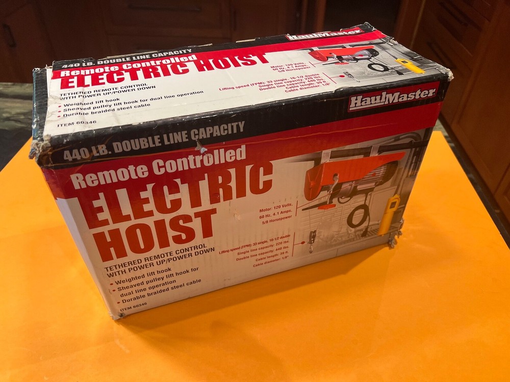 Haul Master 440lbs Electric Hoist Winch 110V Electric Winch Wired Remote Control