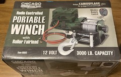 Chicago Electric Camo Radio Controlled 12 Volt 3000 Lb Portable Winch #95912