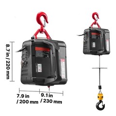 2-in-1 Electric Winch 1100lb Cap 1500W 25ft Lift Height