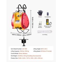 Household Suspended Mini Electric Hoist 0.5 Ton Lifting Air Conditioner Hoist