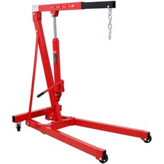 1500LB Folding Shop Crane Engine Hoist with 4 Casters Red