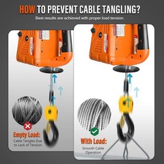 1100lb Electric Hoist Winch 1500W 120V Crane 25ft Lift Remote Safety