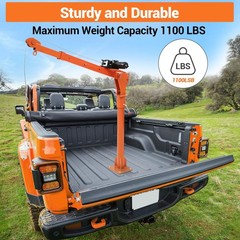 🔝1100 lbs Pickup Truck Hoist Crane w/Electric Winch Folding Truck Mounted Crane