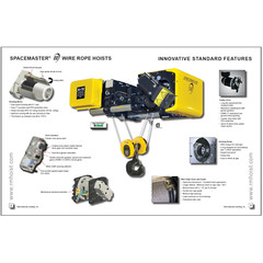 R&M SX WIRE ROPE HOIST – 2 TON, 31′-2″ LIFT, 20/3.3 FPM, LOW HEADROOM