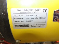 Ingersoll Zimmerman BW020120 Pneumatic Air Balancer 6′ Travel 400Lb Swivel Mount