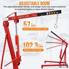 2Ton/4400LBS Engine Lift Folding Engine Crane Cherry Picker Hydraulic Shop Hoist