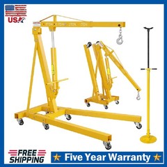 2 Ton Folding Engine Hoist Lift ,Hydraulic Shop Crane w/Underhoist Support Stand