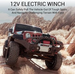 6.6HP 10000 lb Electric Winch Truck 85ft Synthetic Rope Waterproof with Remote