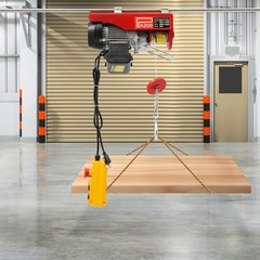 440LBS Electric Hoist Winch Engine Crane with Remote Control 110V
