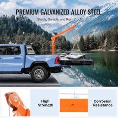 Truck Crane 1100lb Folding 360° Swivel Adjustable Boom
