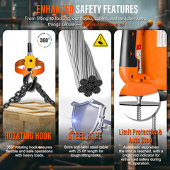3 in 1 Electric Hoist Winch, 1500W Portable Electric Power Winch, 120V Electric