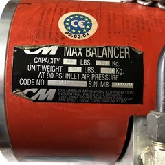 CM 0950 PNEUMATIC CHAIN HOIST,Cm MAX BALANCER, 120 LBS LOAD 55KG,Bw