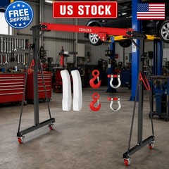 Portable Gantry Crane 1 Ton 2200 LBS, Adjustable Steel Lift Crane with Locking