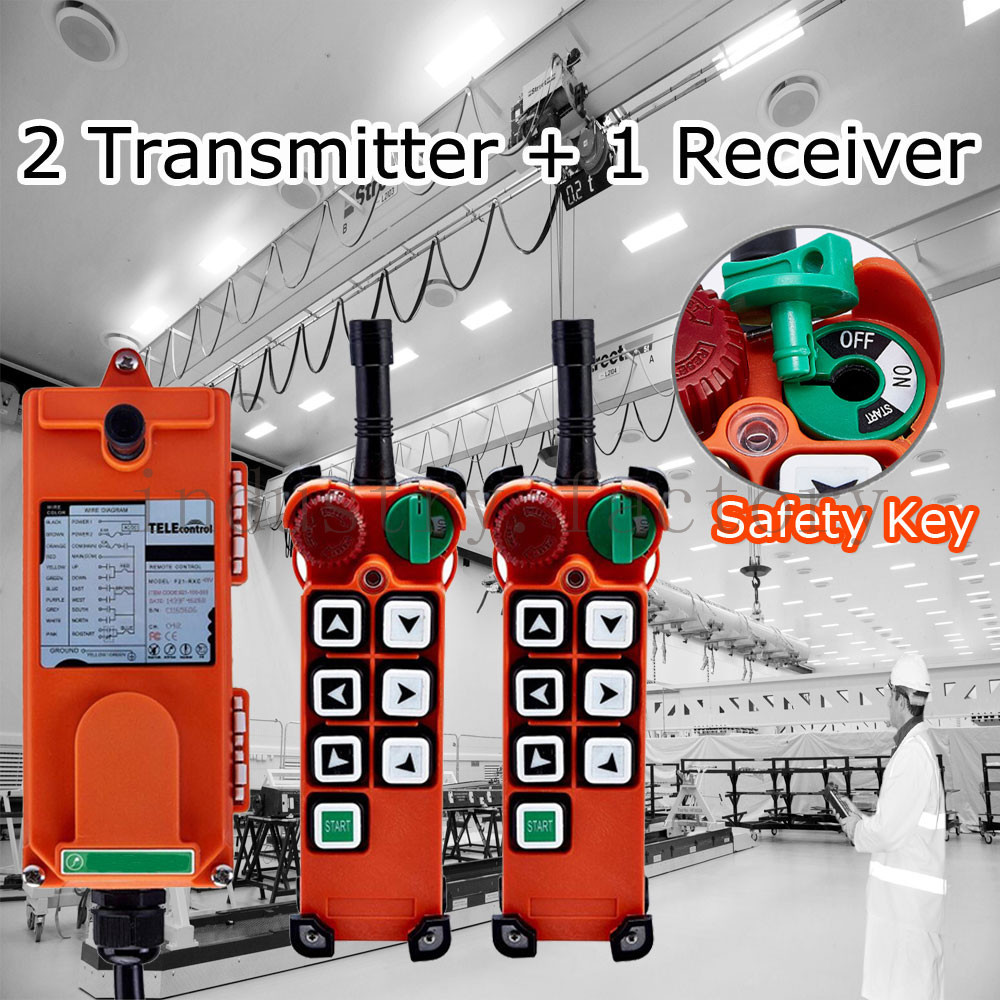 Wireless Remote Controller 2T+1R Industry Hoist Crane Radio Control AC/DC18V-65V