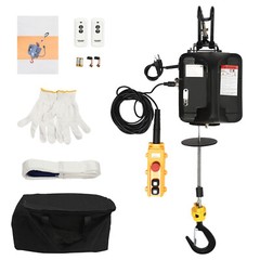 3-in-1 Portable Electric Hoist W/2 Remote Controls For Lifting Towing 1100Lbs