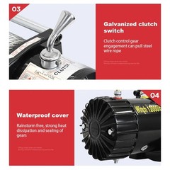 12V/24V Electric Winch Waterproof Vehicle-Mounted Mini Crane Electric Winch