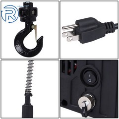 2in1 500-B Portable Electric Hoist Winch 1100lbs Wireless Remote Control 1500W