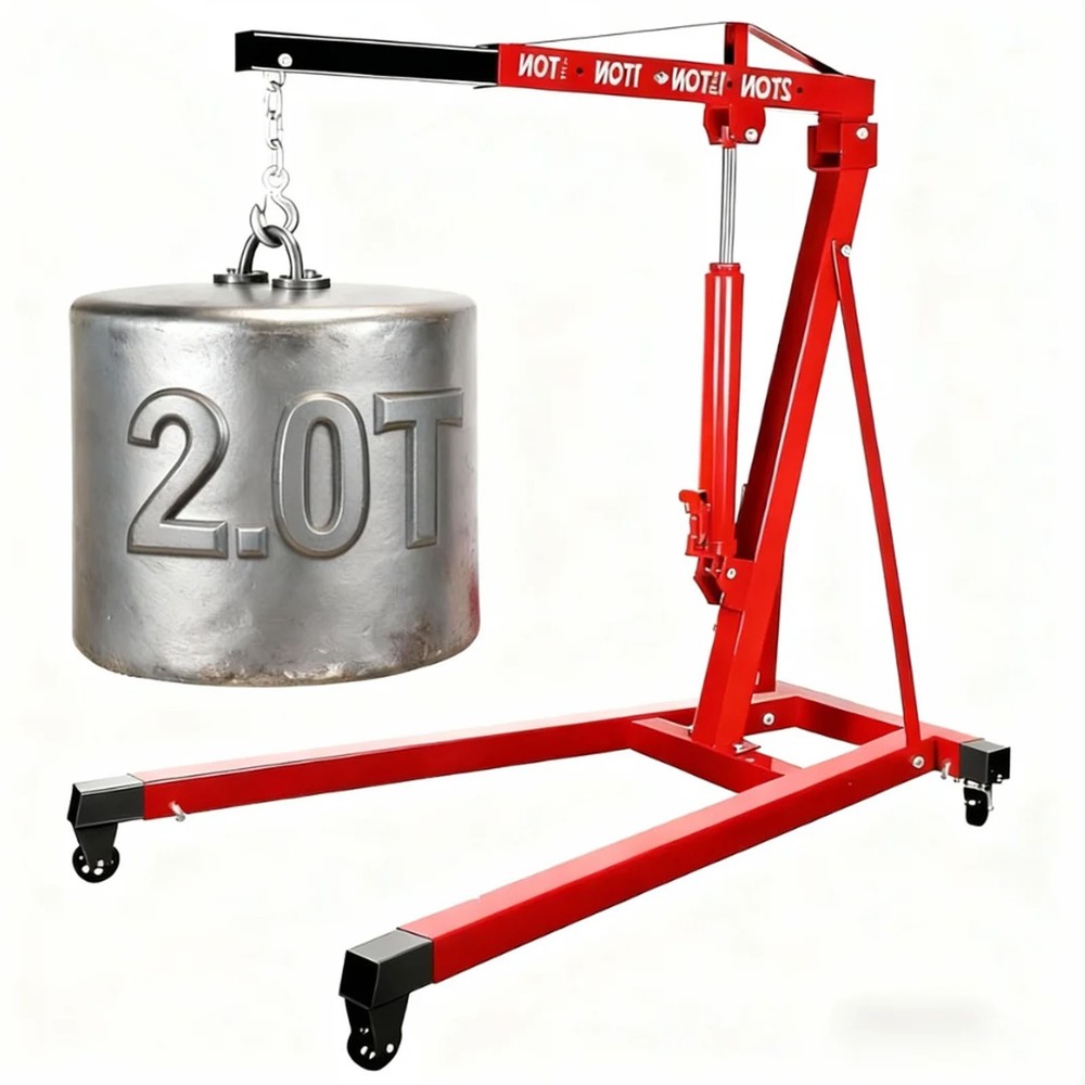 2 Ton Folding Engine Hoist Hydraulic Cherry Picker Shop Crane Hoist Lift 4409lbs