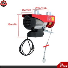 880lb Electric Hoist 110 V with 328ft Remote Control, 40ft/20ft Lifting Height