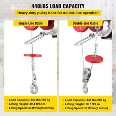 🔥 880LBS Electric Hoist Lifting Crane Cable Hoist Winch for Boat Car Garage#