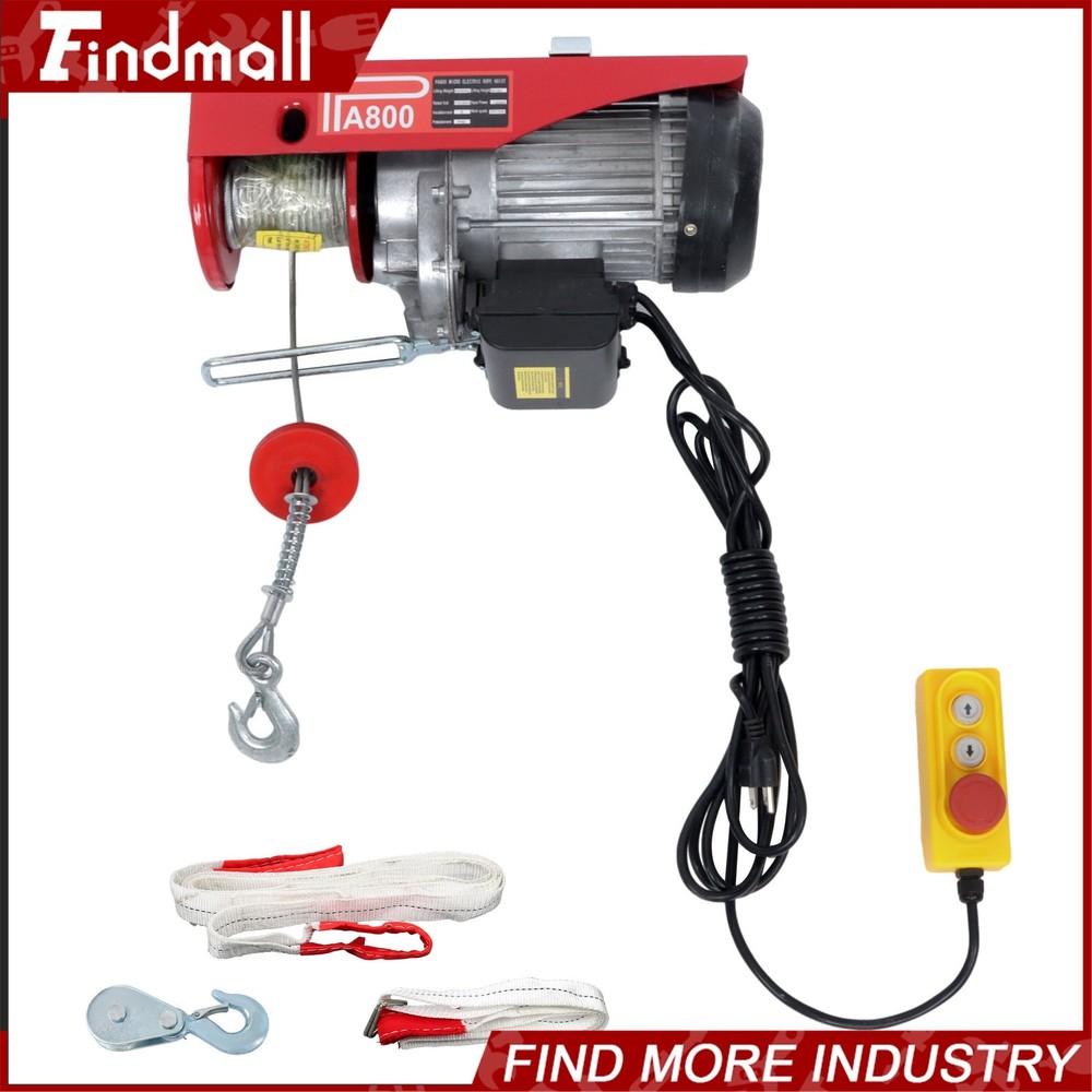 Findmall Mini Electric Hoist 1760lbs 14ft/4.2m Wired Remote Control 1350W 110V