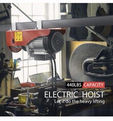 VivoHome Electric Hoist 110V 440 Lbs Winch with Remote VH436 Steel Wire