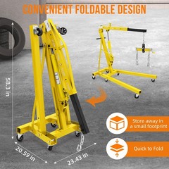 Engine Hoist w/ Lever ,2 Ton/4400Lbs Folding Cherry Picker Shop Crane Hoist Lift