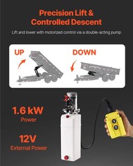 Uimoso 10-Ton Hydraulic Scissor Hoist Kit for Dump Trailers and Trucks