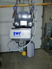 SWF 500lb HOIST POWER TROLLY 2 SPEED UNUSED 12′ HOOK PATH