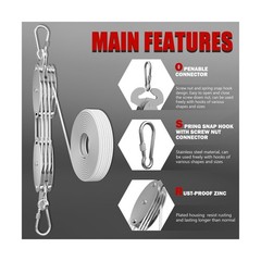 YATOINTO Rope Pulley Hoist 530LBS, 7:1 Pulley Block and Tackle … USA FAST SHIP