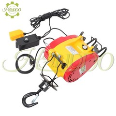 2-in-1 Portable Electric Hoist Winch 1100LBS Wired / Wireless Remote Control