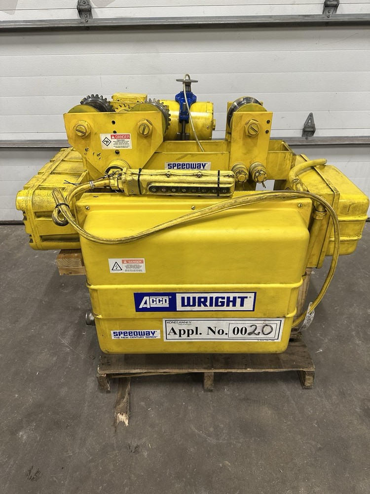 Acco Wright Speedway Century 3 Ton Cable Hoist Vfd 2 Speed Power Trolley