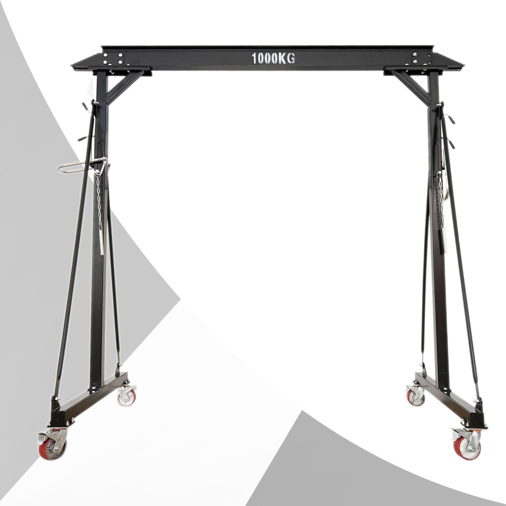 1T/ 2204LB Capacity Portable Mobile Gantry Crane 2.4-3.6m/94.5-141.7” Height
