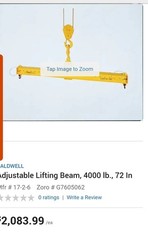 USED ** CALDWELL MODEL 17 ADJUSTABLE LIFTING BEAM – 2 TON CAPACITY – 17-2-6