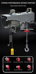 Mini Electric Hoist 220V Home Use Small Crane 1 Ton/0.5T Winch Renovation Crane