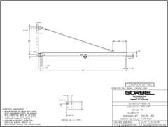 GORBEL ALUMINUM WALL BRACKET JIB CRANE – 500 LB CAPACITY, SPAN 16 FT