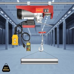 850W Electric Hoist 880 lbsCrane Winch Wired Remote Control Electric Lift