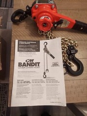 CMCO – BANDIT RATCHET LEVER HOIST – 3/4 TON CAPACITY – 5 FT LIFT