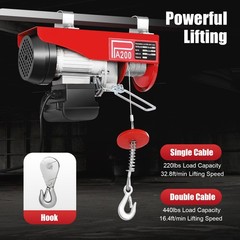 440LBS Electric Hoist Winch Engine Crane with Remote Control 110V