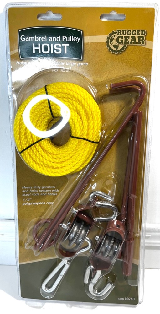 Rugged Gear 440 lb Gambrel and Pulley Hoist New In Original Packaging