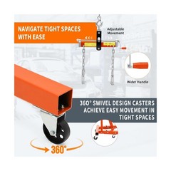 2 Ton Folding Hydraulic Engine Hoist with Load Leveler 4400 LBS Capacity Heav…