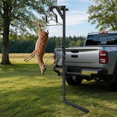 500 LBS Deer Hoist with Winch Gambrel & 360° Swivel Lifting Platfor Hitch-Mount